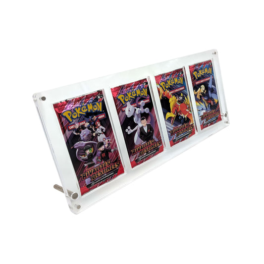 Présentoir acrylique premium pour 4 boosters Pokémon (FR et US)